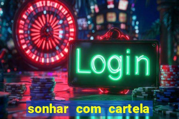 sonhar com cartela de bingo