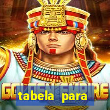 tabela para misturar cores