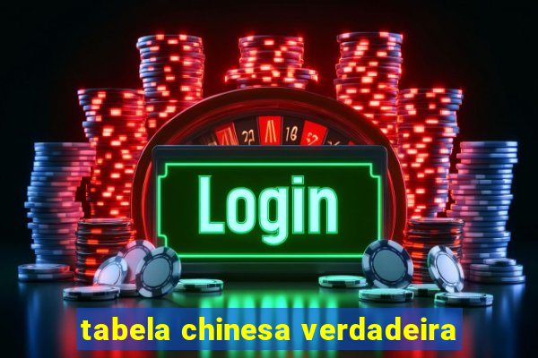 tabela chinesa verdadeira