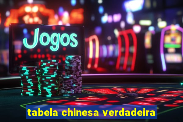 tabela chinesa verdadeira